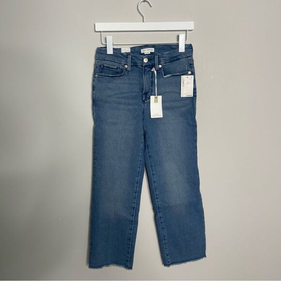 Good American Good Petite Straight Split Pockets Jeans - Picture 12 of 12